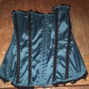 Real and black lace bustier